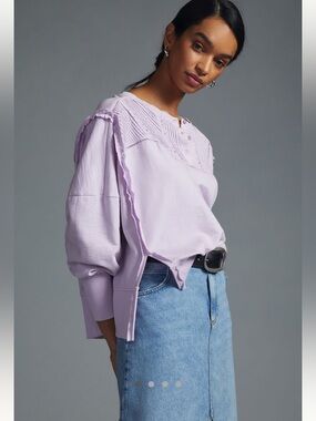 Anthropologie Pilcro Pintuck Sweatshirt